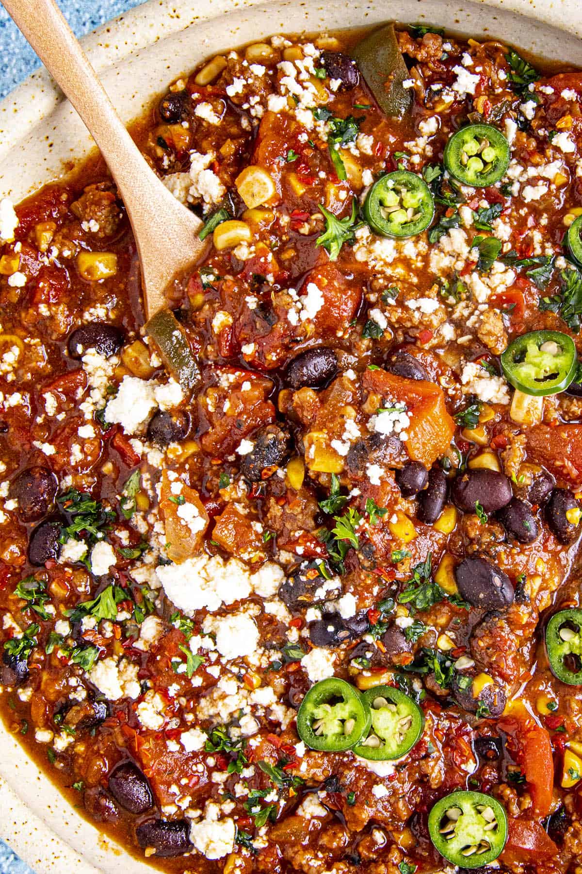 Chunky taco soup with loads of black beans