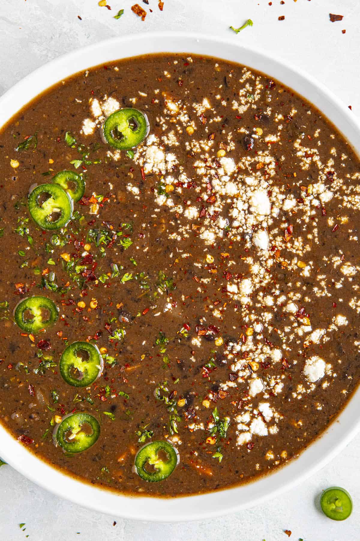 Black Bean Soup in a bowl