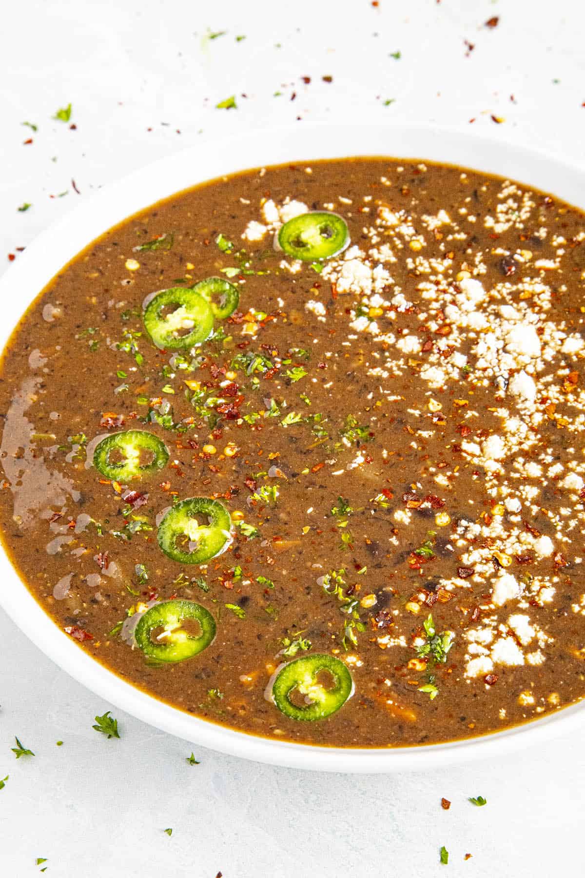 Spicy Black Bean Soup, ready to enjoy