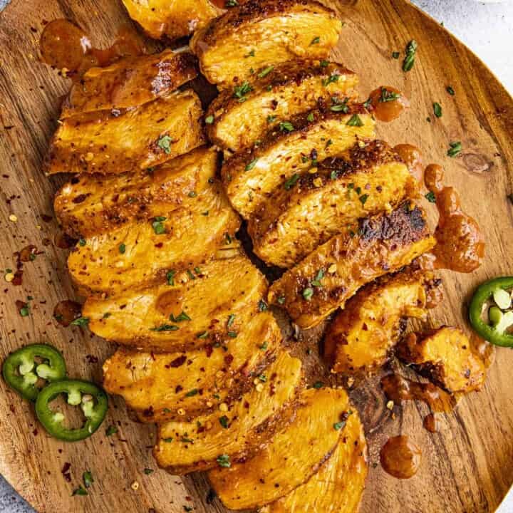 Buffalo Chicken cut and served