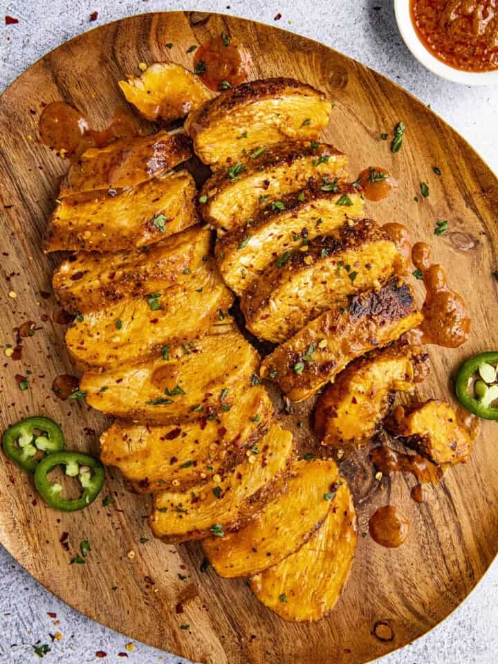 Buffalo Chicken cut and served