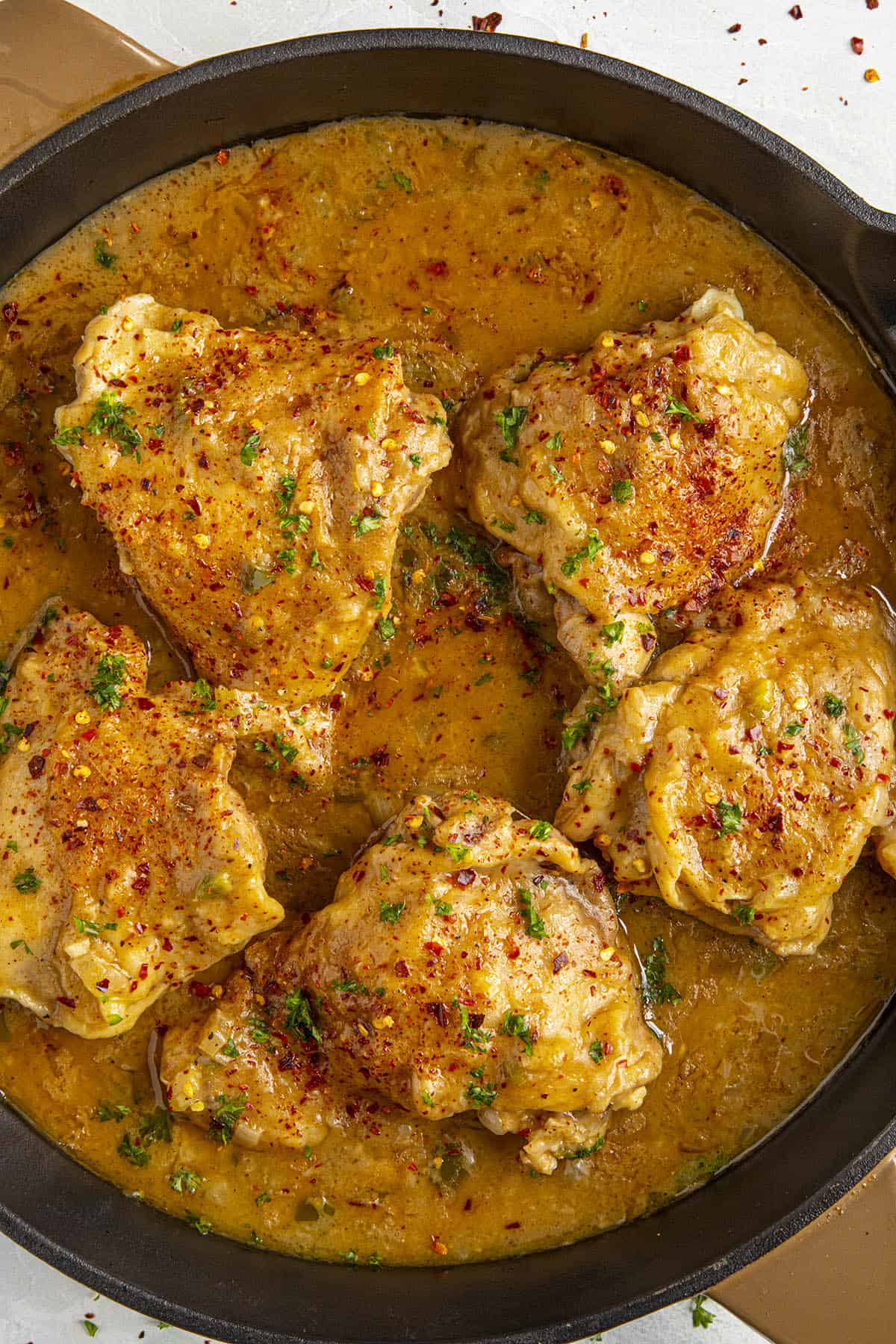 Chicken Fricassee in a pan ready to serve