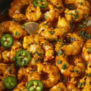 Spicy Firecracker Shrimp in a pan