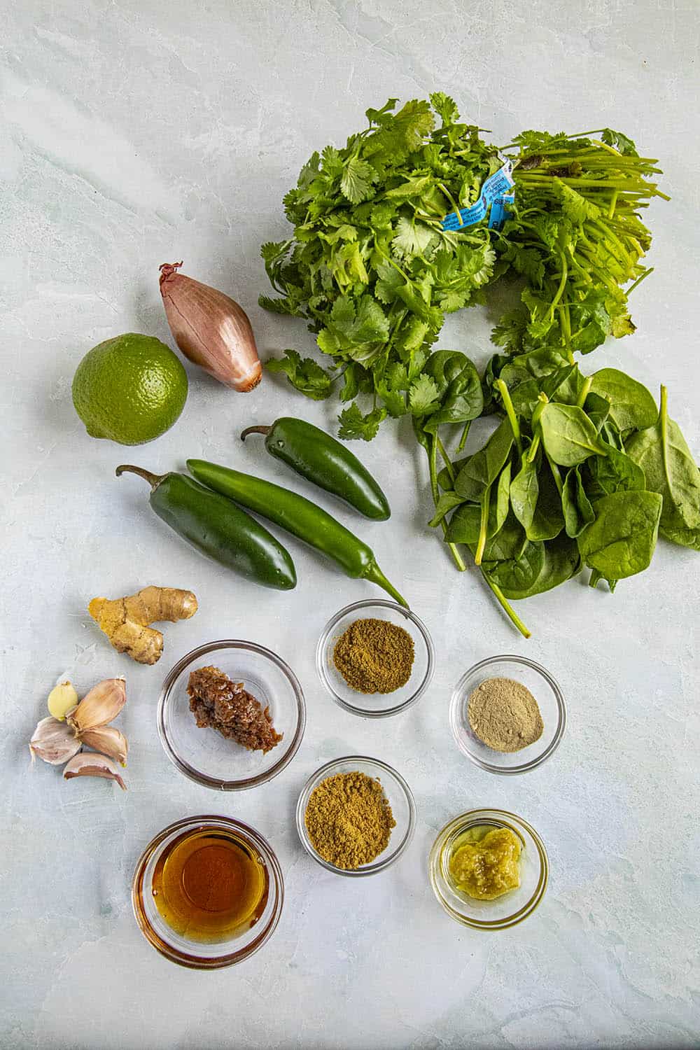 Ingredients for making Green Curry Paste