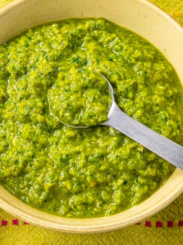 Green Curry Paste served in a big bowl