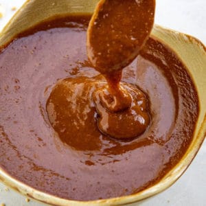 A spoonful of the delicious Hoisin Sauce