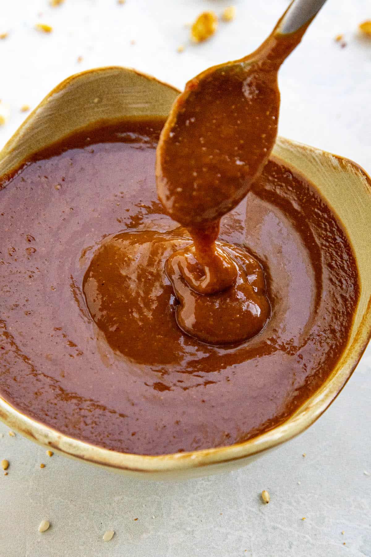 A spoonful of the delicious Hoisin Sauce