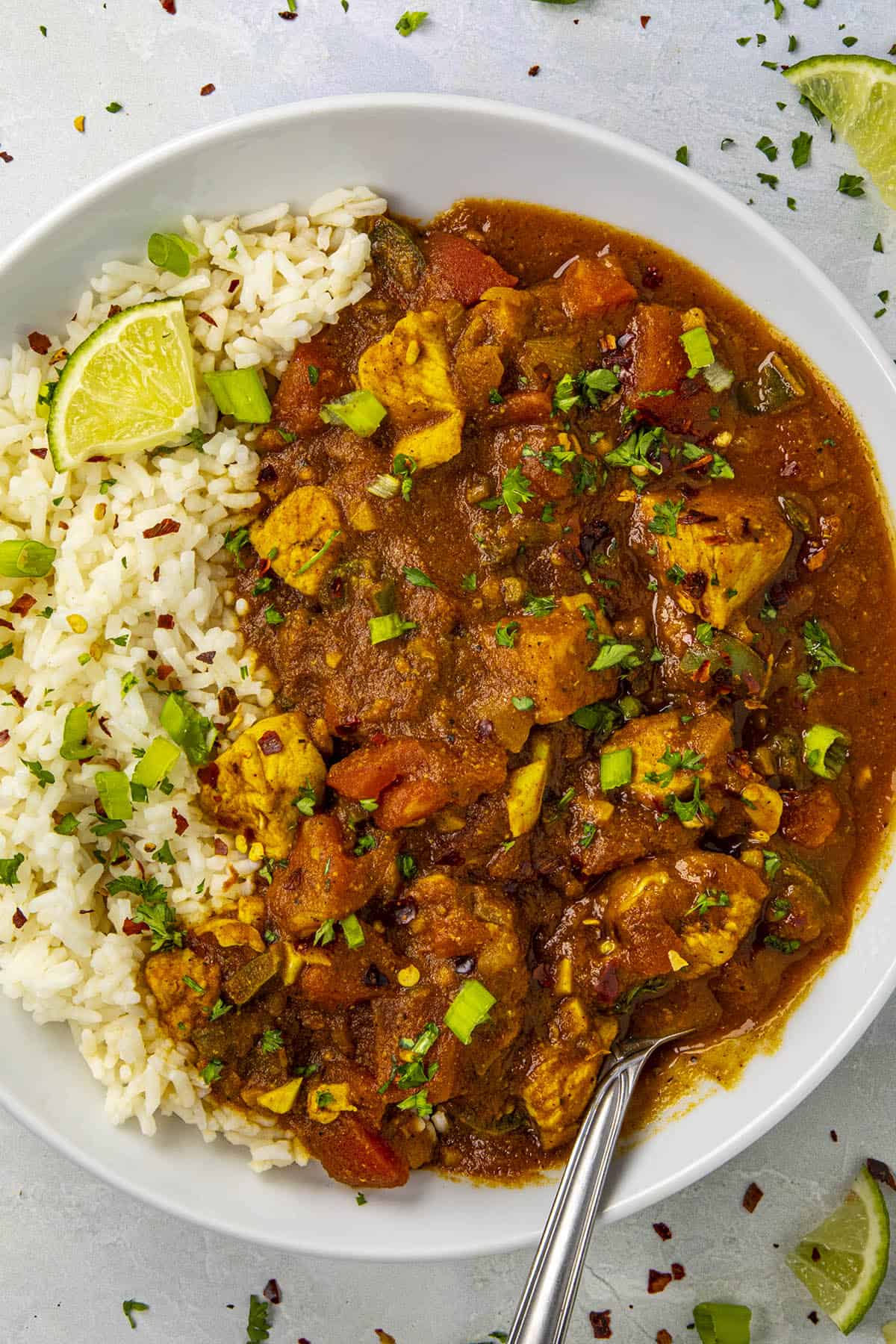 Chicken Phaal Curry in a bowl, ready to eat