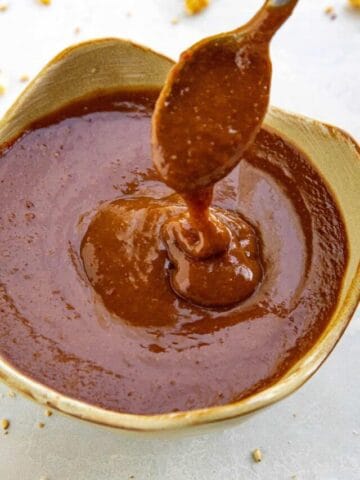 A spoonful of the delicious Hoisin Sauce