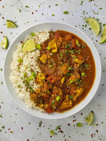 Spicy Chicken Phaal Curry in a bowl
