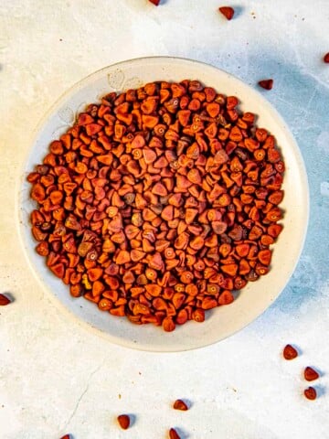 Annatto Seeds (aka Achiote) in a bowl