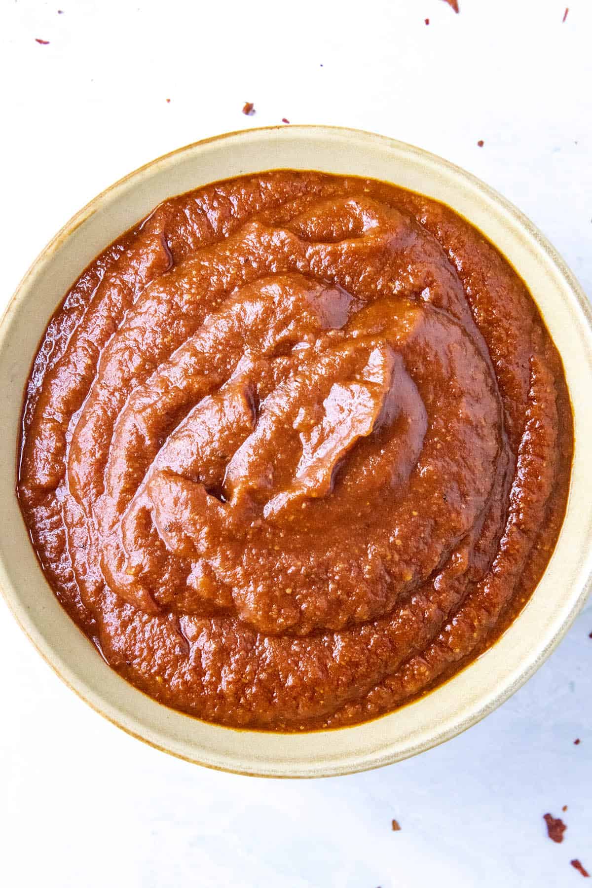 Homemade Red Enchilada Sauce in a Bowl, ready for serving