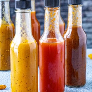 Hot Sauce from Chili Powders served in bottles