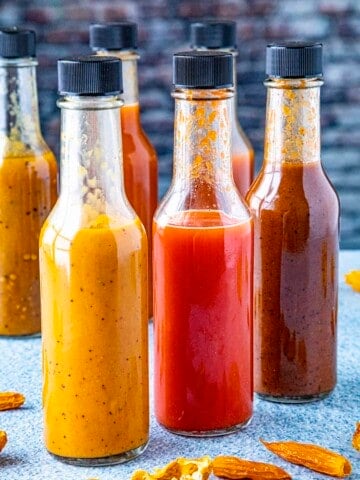 Hot Sauce from Chili Powders served in bottles