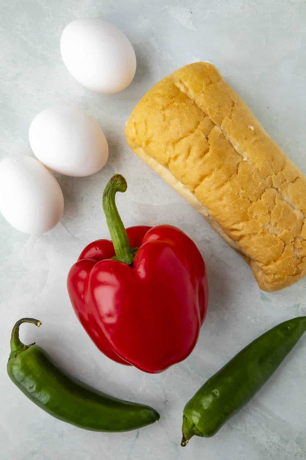 Pepper and Egg Sandwich ingredients