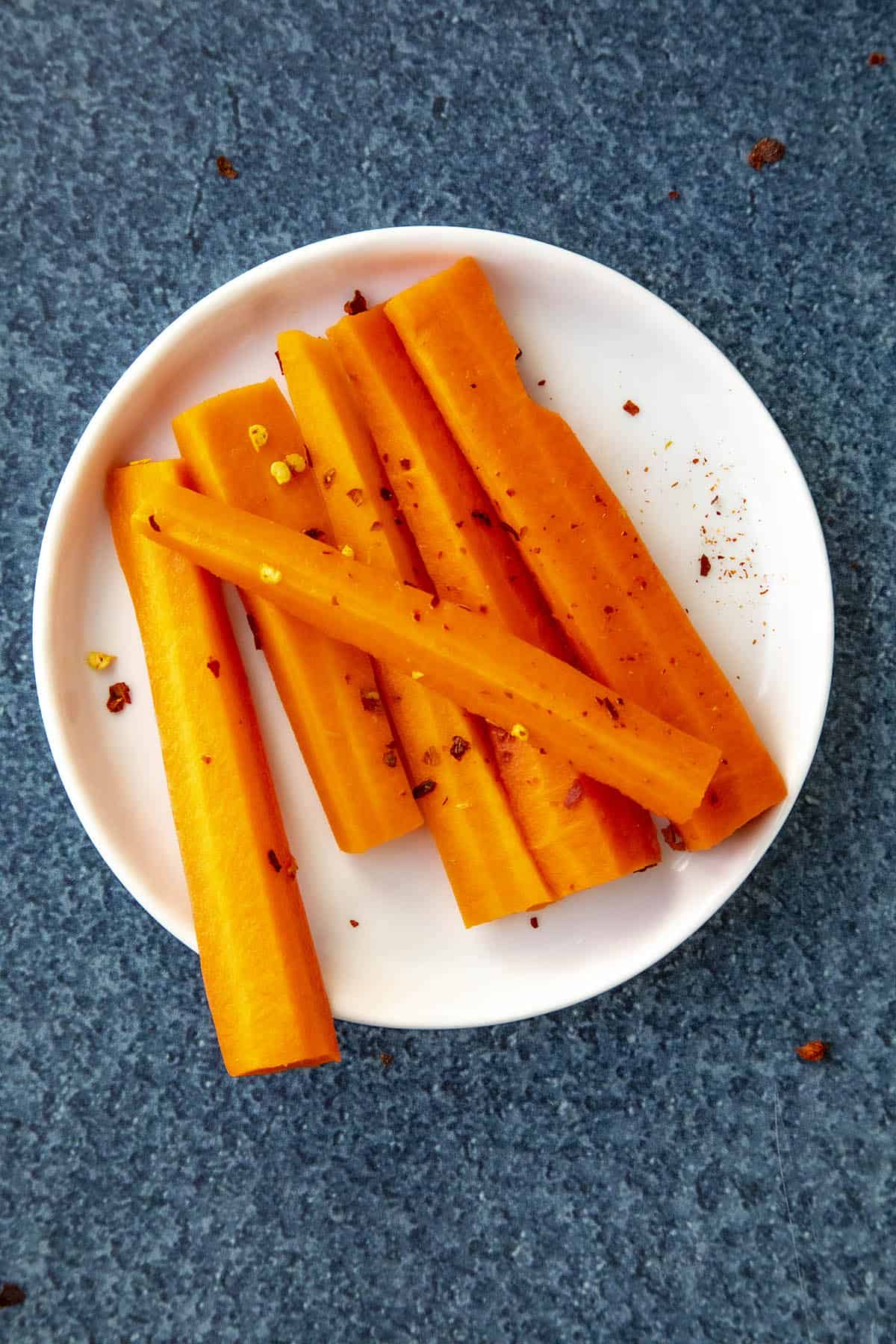 Pickled Carrots on a serving plate