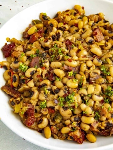 Black Eyed Peas served in a white bowl