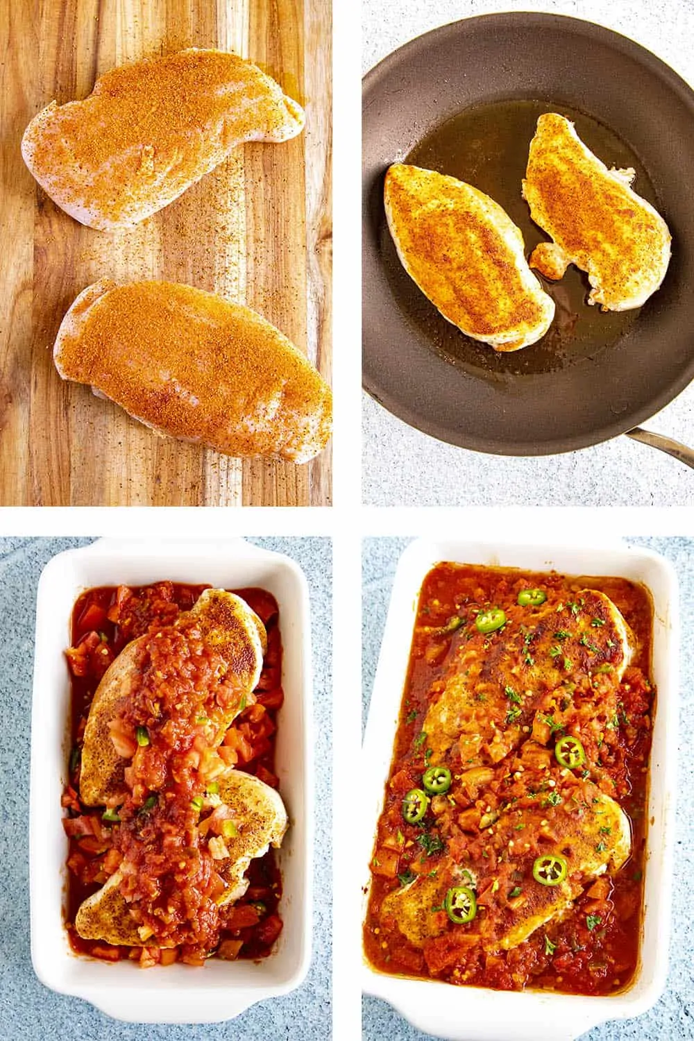 Steps for making salsa chicken