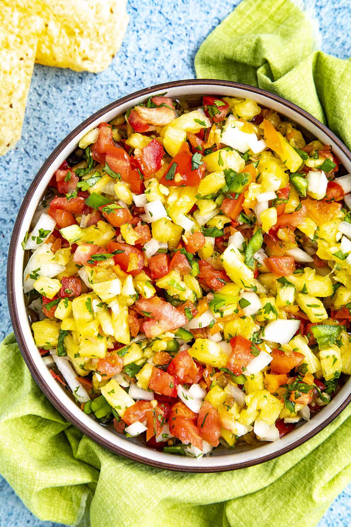 Spicy Pineapple Salsa in a bowl