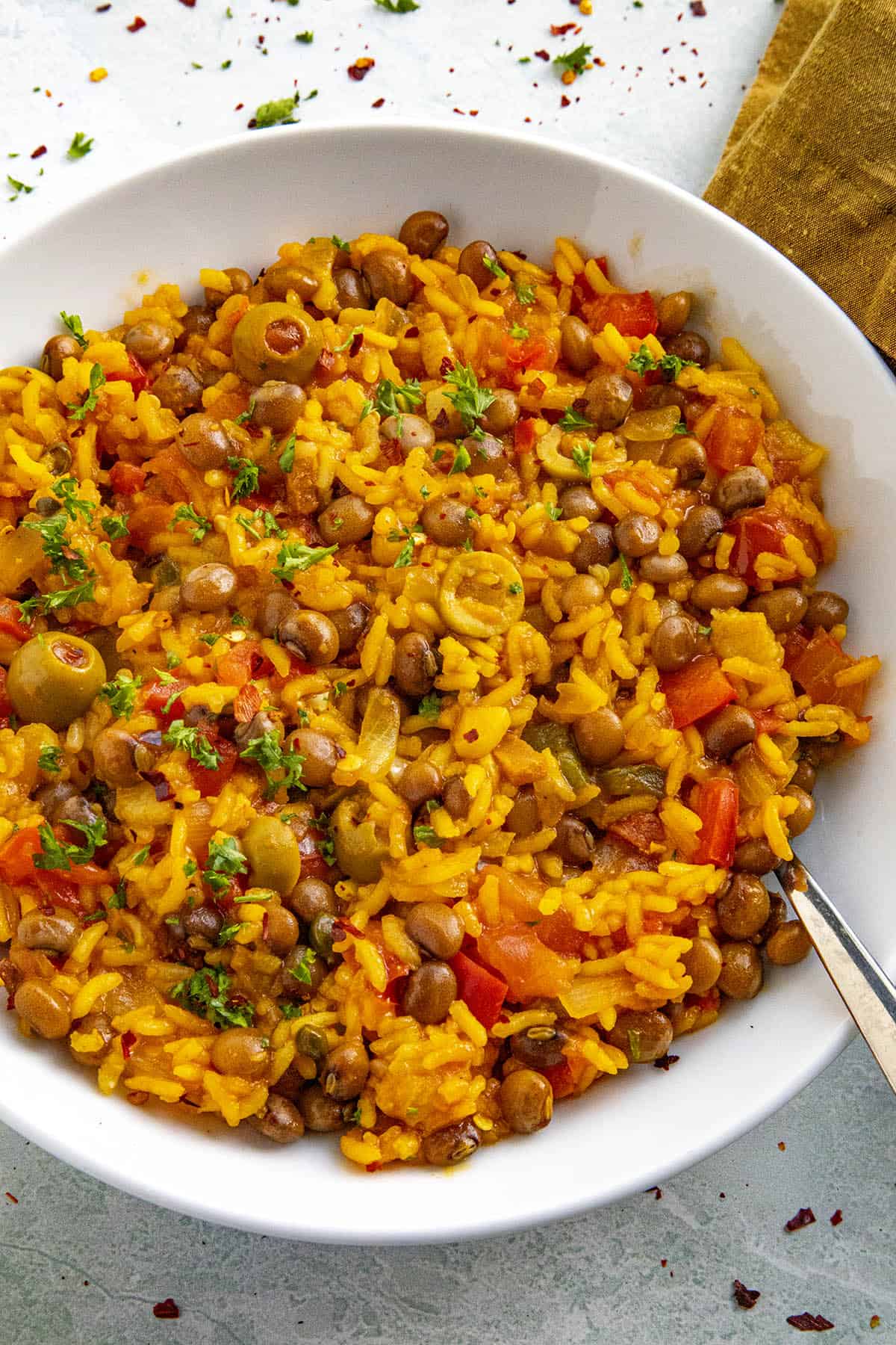 Arroz con Gandules (Puerto Rican Rice with Pigeon Peas) - Chili Pepper ...