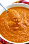 Bravas Sauce served in a huge bowl.