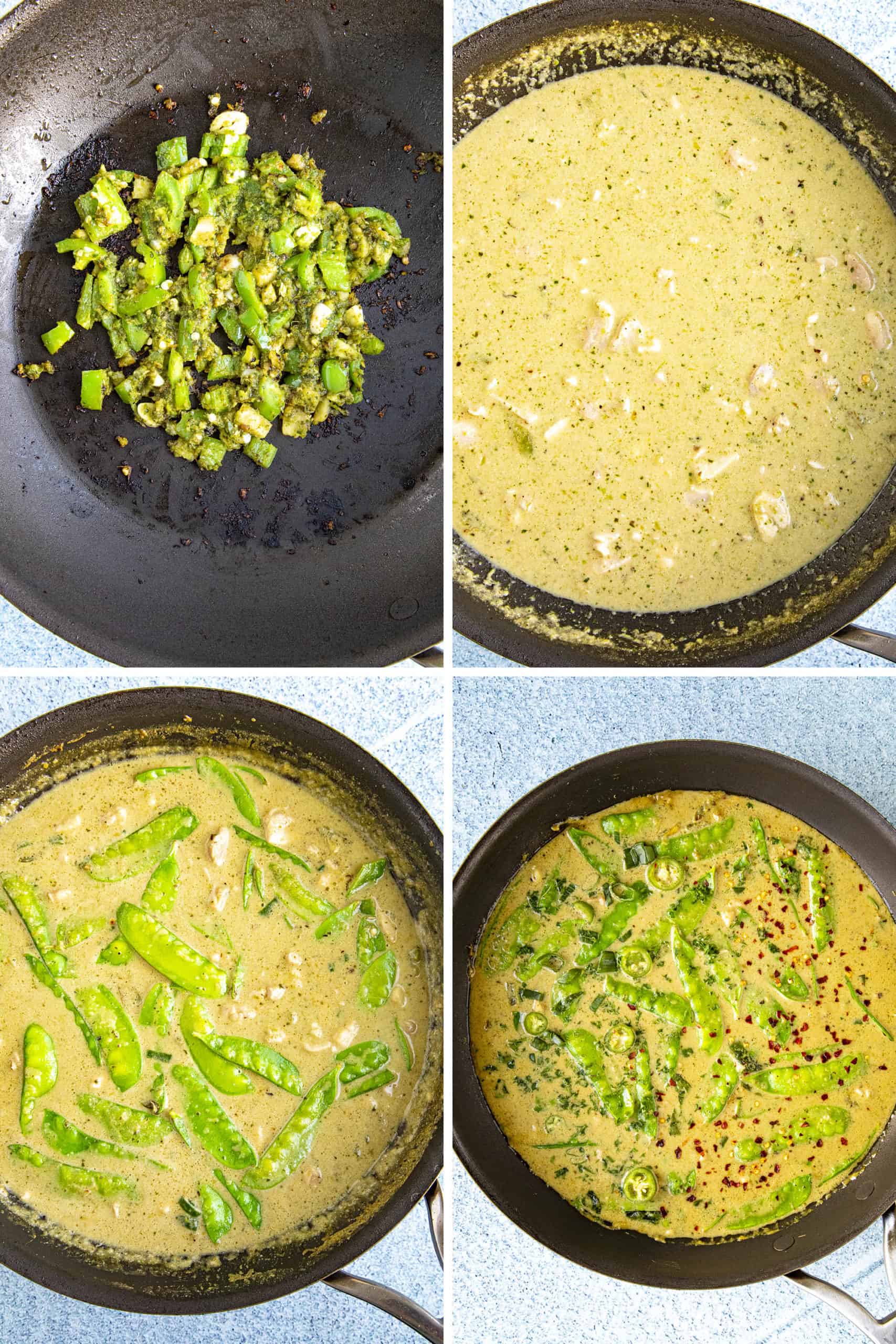 Steps to making green curry