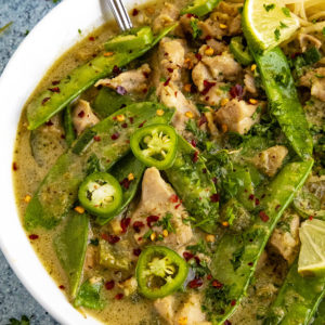 Green Curry served hot and looking very delicious