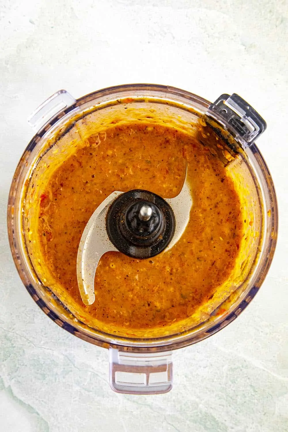 Harissa Sauce in a food processor