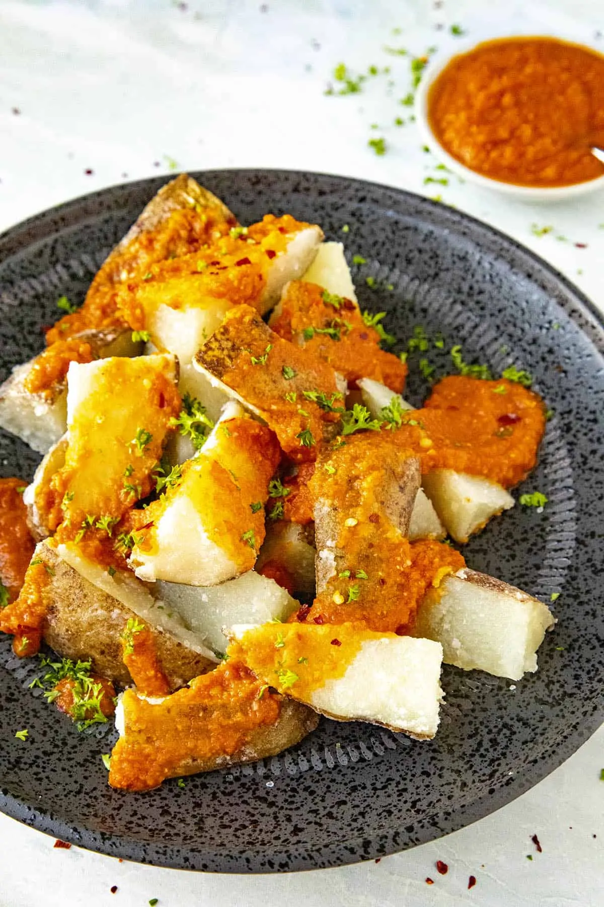 Patatas Bravas on a plate