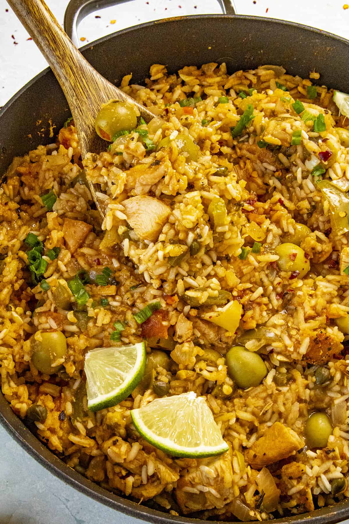 Puerto Rican Arroz con Pollo being served