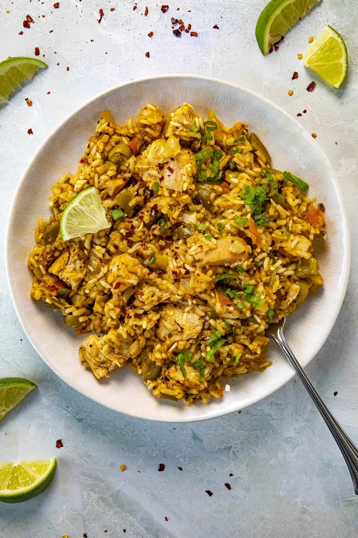 Puerto Rican Arroz con Pollo in a bowl