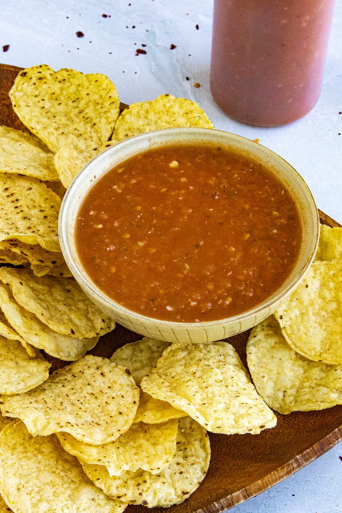 Salsa Roja, or red salsa in a bowl