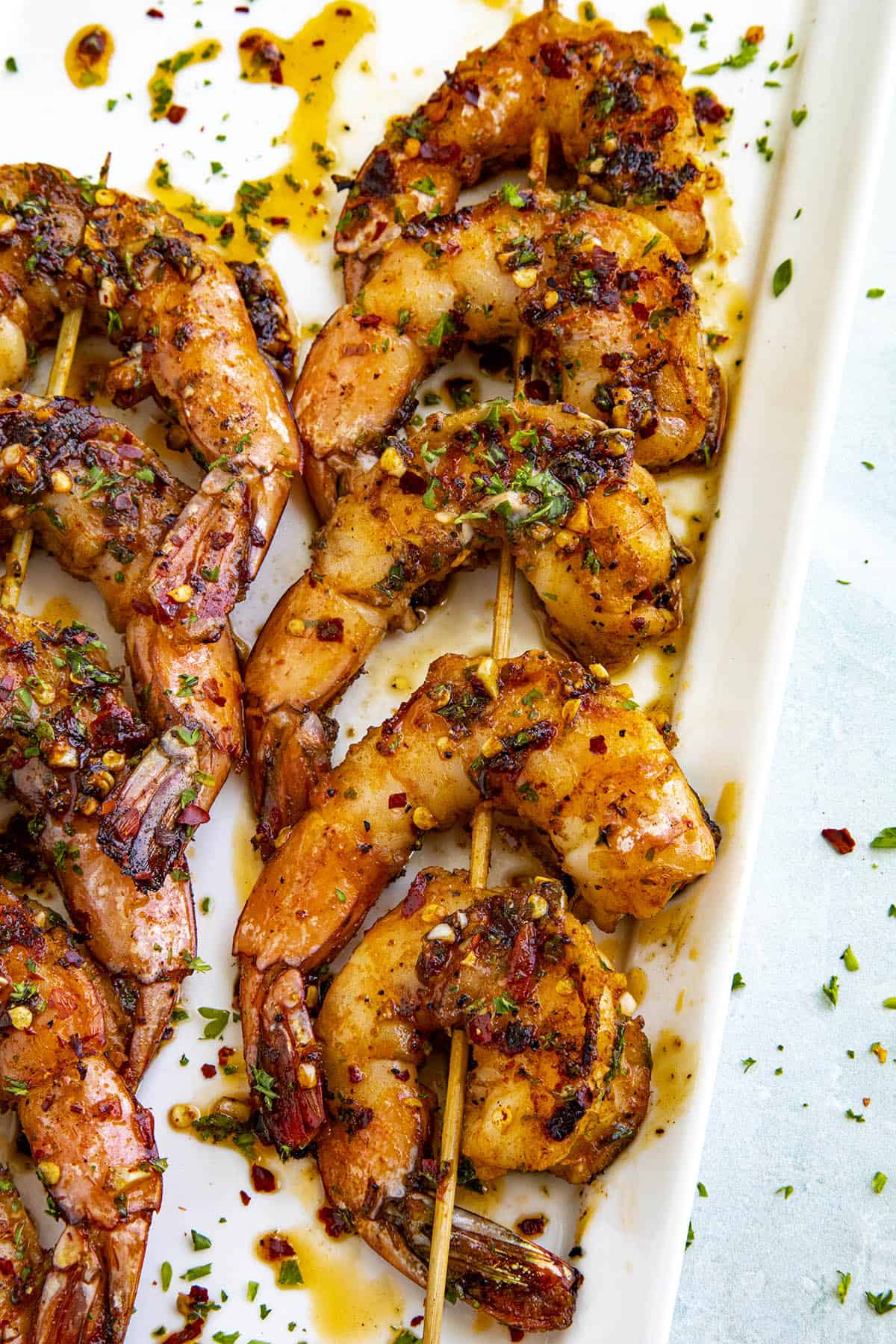 Grilled shrimp with loads of marinade