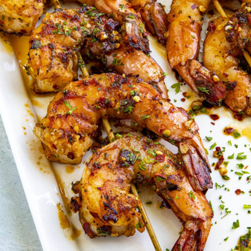 Grilled shrimp, ready to serve