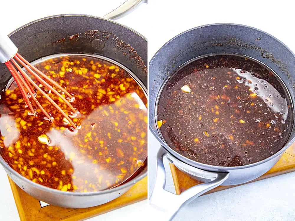 Making Teriyaki Sauce in a pot