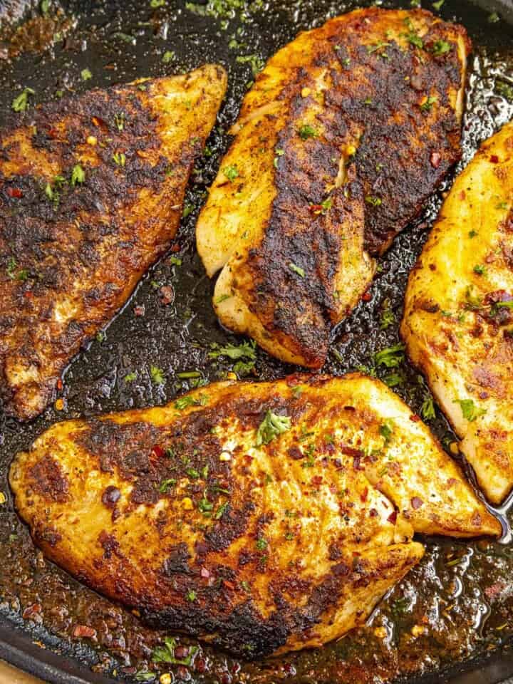 Blackened Fish served hot and ready.