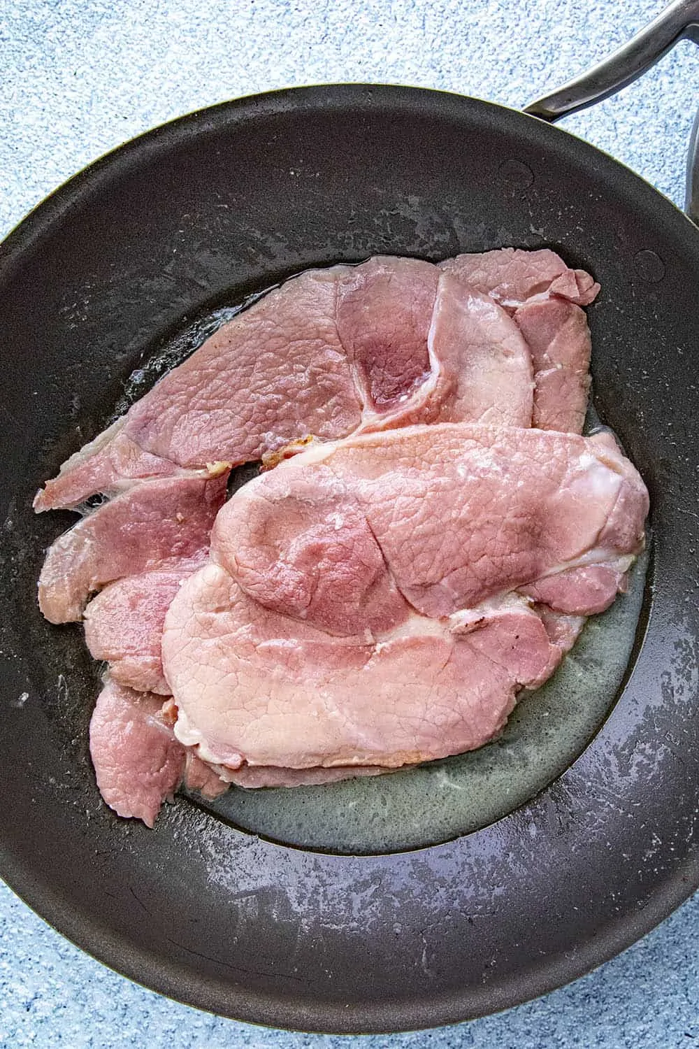Country Ham slices in a pan