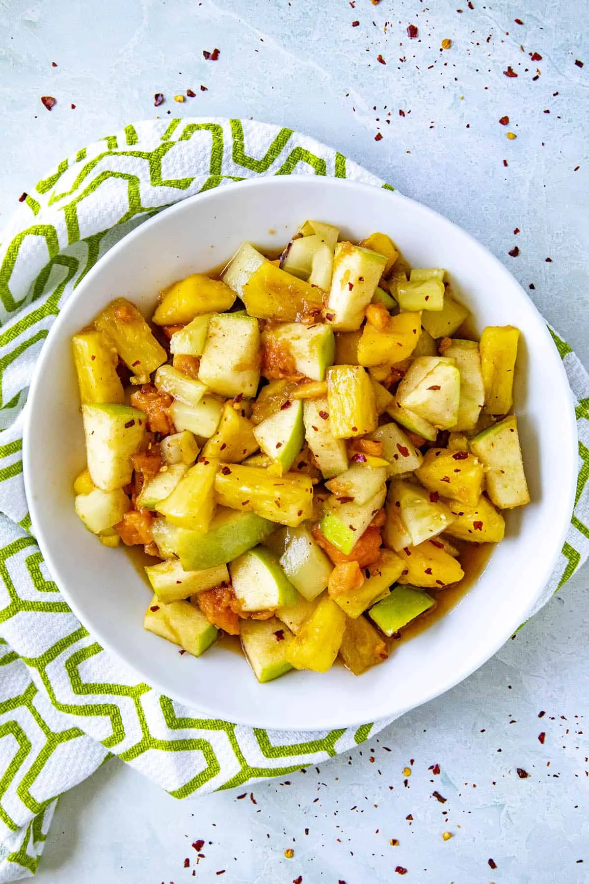 Rujak (Indonesian fruit salad) in a bowl