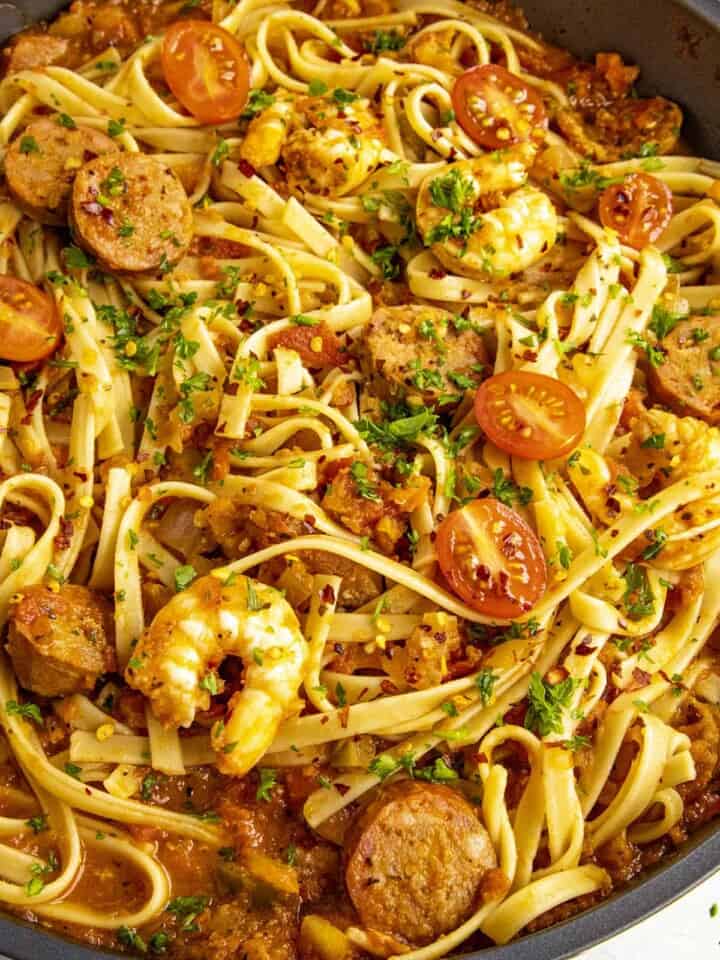 Cajun Pasta served and looking inviting.