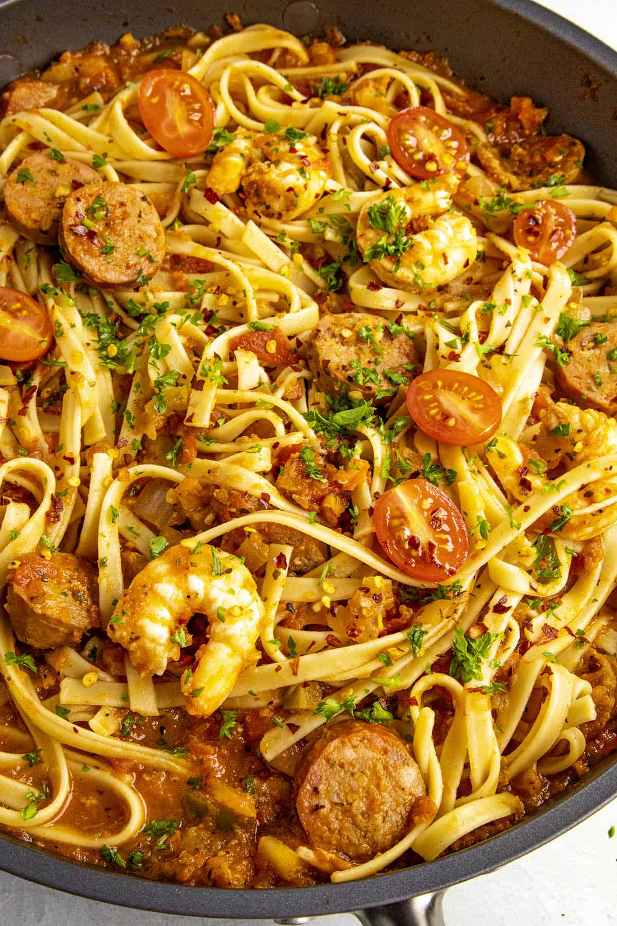 Cajun Pasta served and looking inviting.