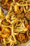 A forkful of Cajun pasta
