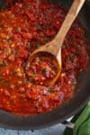 A spoonful of the Fra Diavolo Sauce