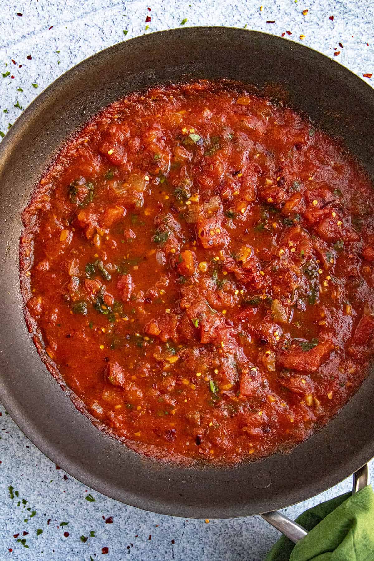 Fra Diavolo Sauce in a pan