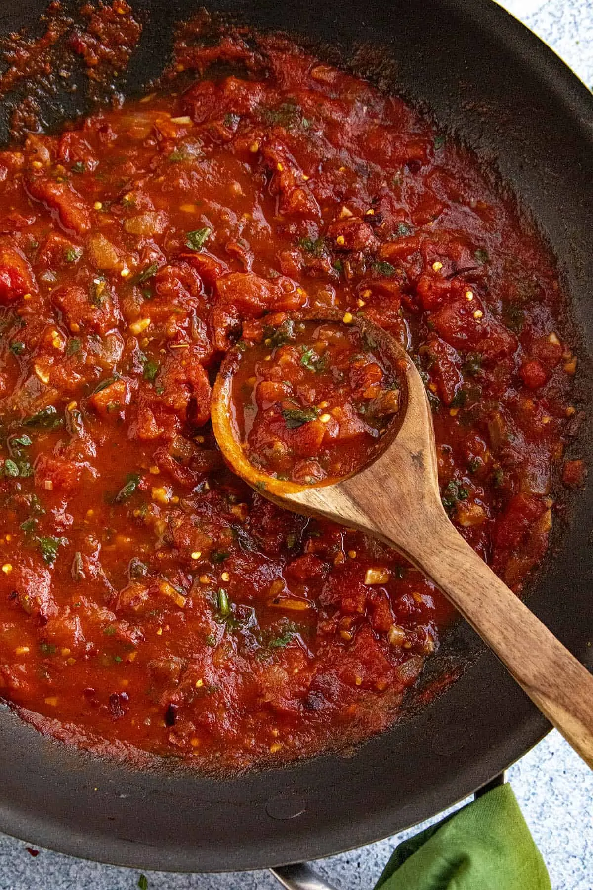 Fra Diavolo Sauce on a spoon