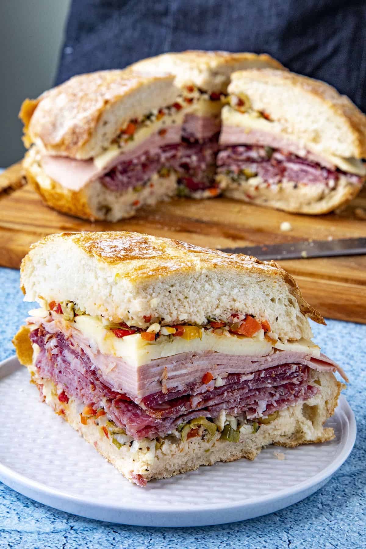 Muffaletta sandwich.