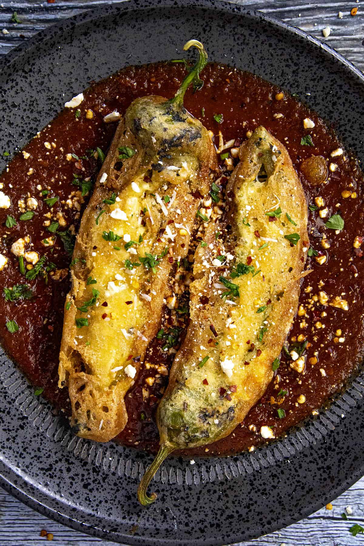 Chiles Rellenos on a plate