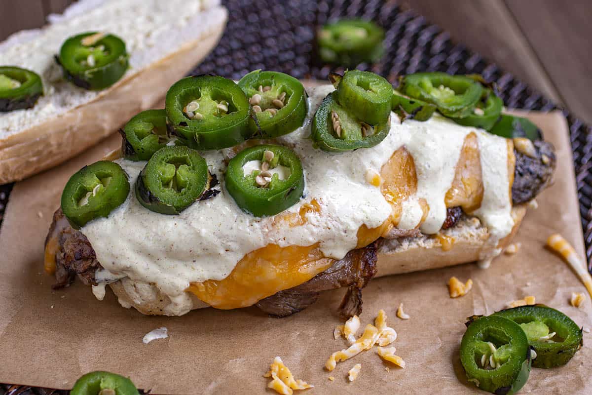 Prime Rib Sandwiches on a plate, ready to eat