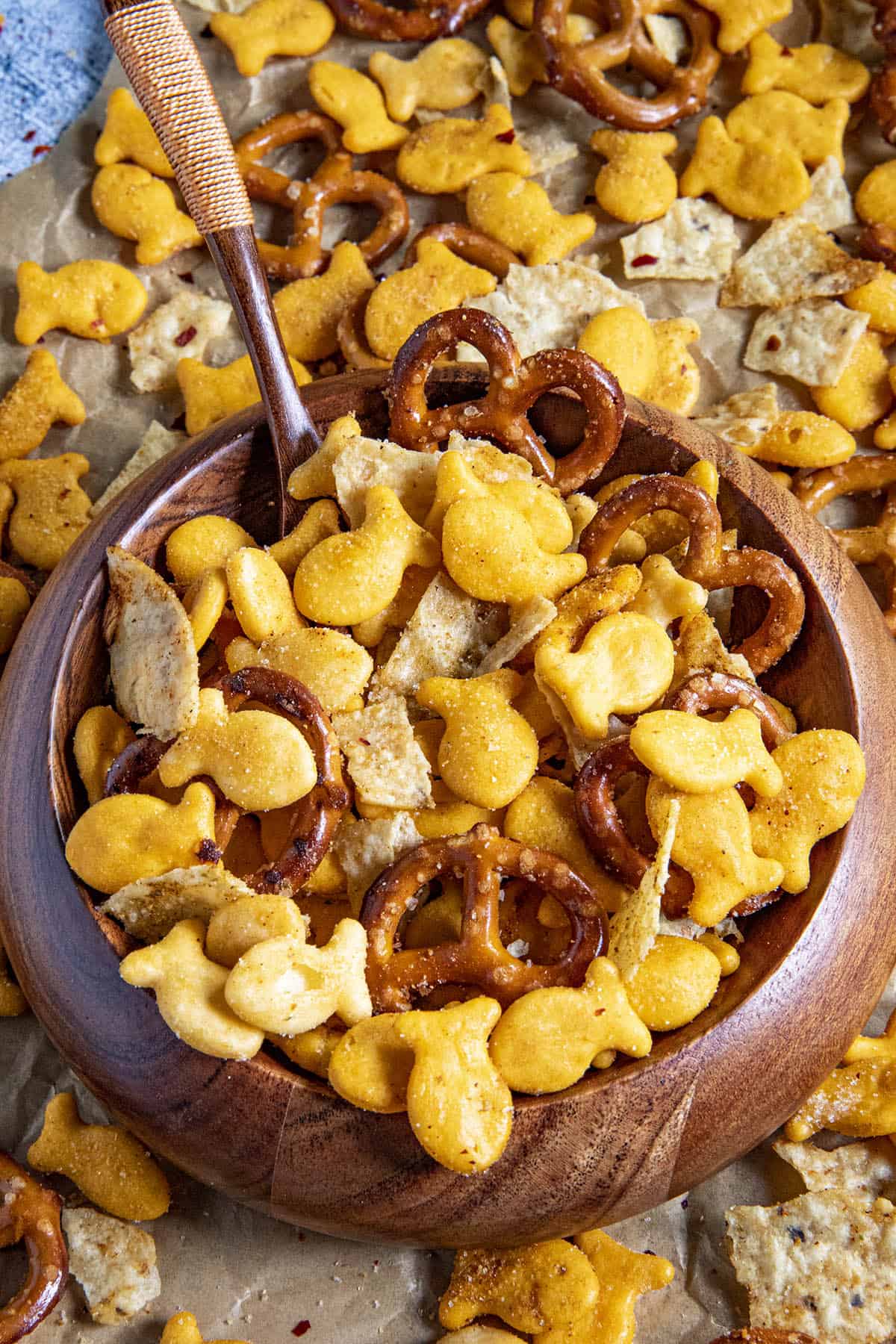 Homemade Spicy Snack Mix looking good.