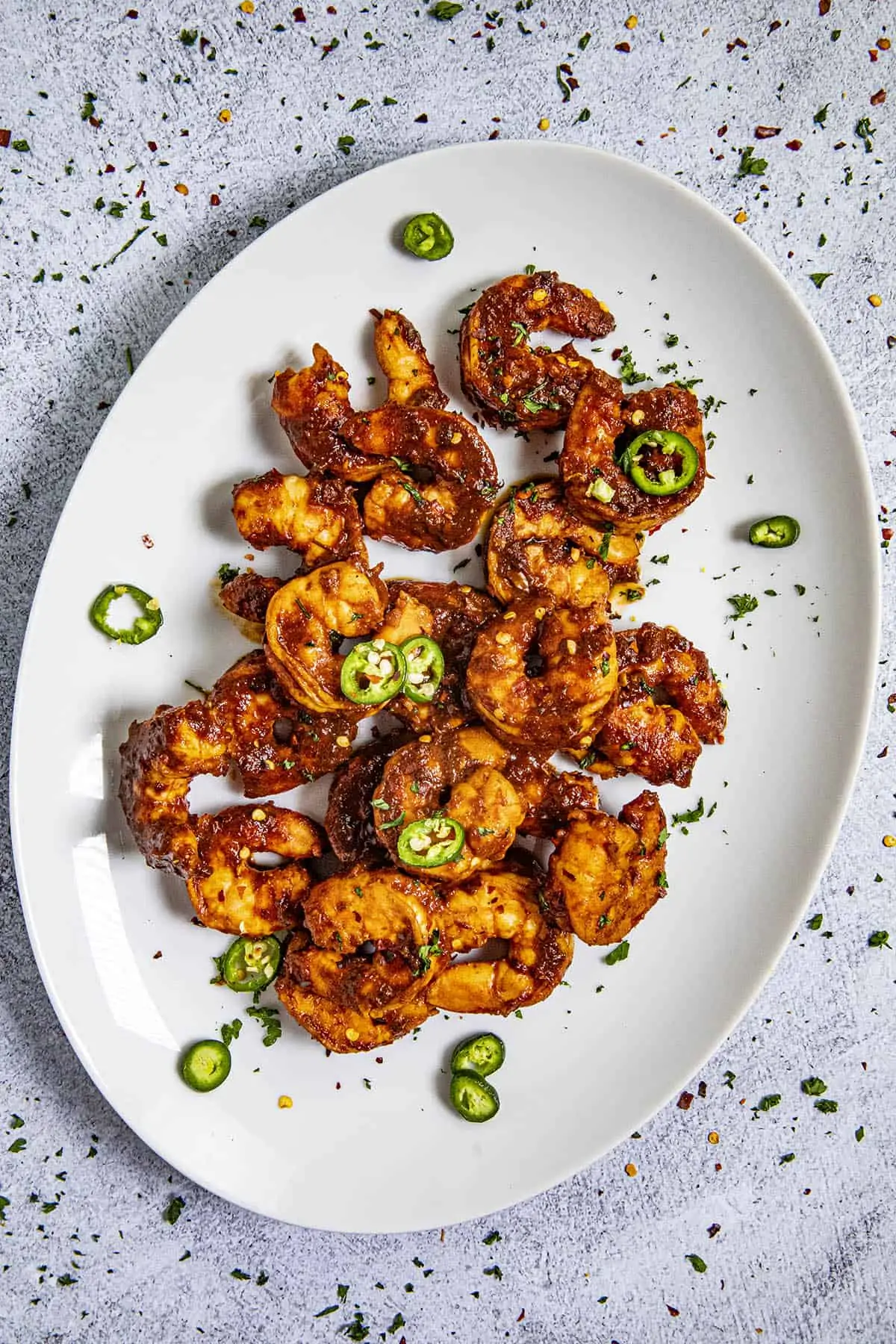 Spicy Diablo Shrimp (Camarones a la Diabla) on a plate