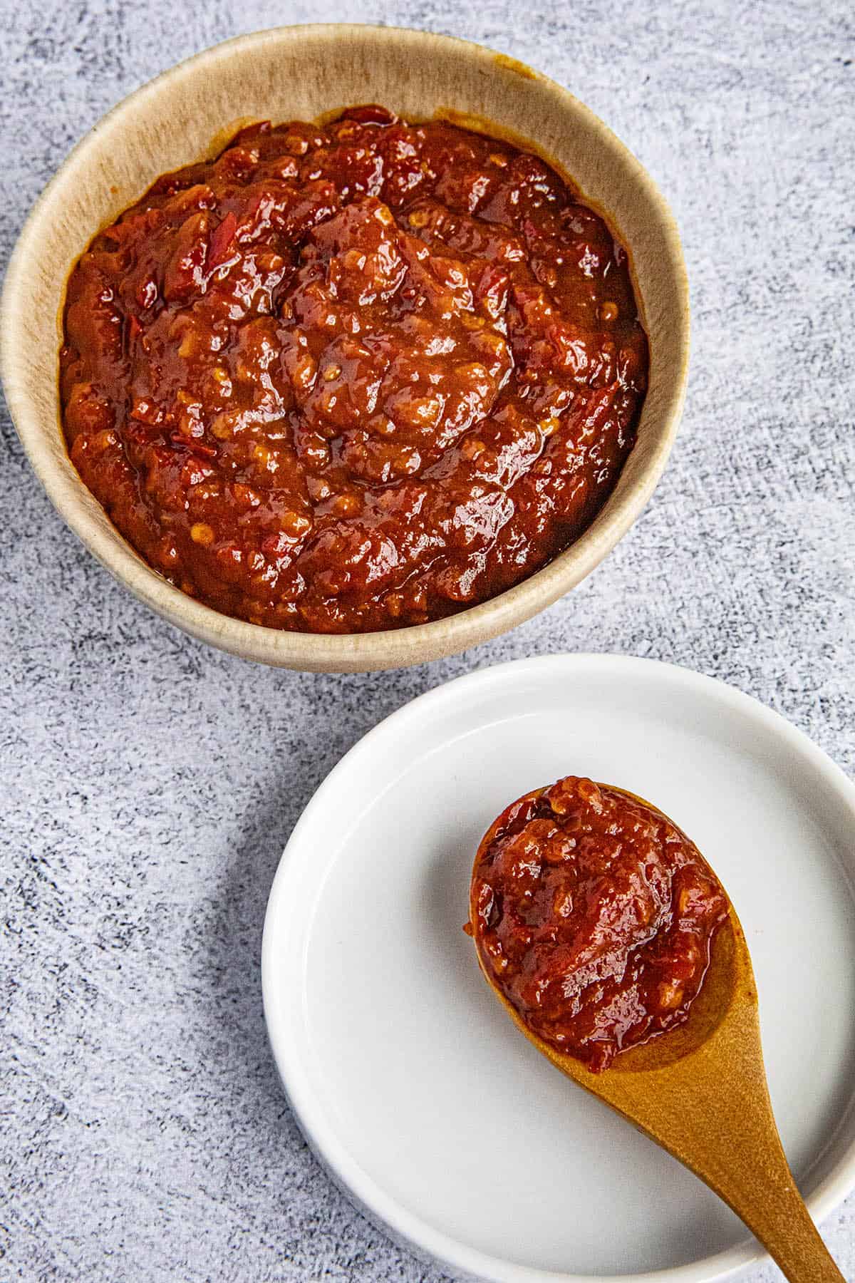 Doubanjiang: Chinese Chili Bean Paste, on a plate